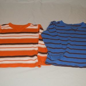 Boys Waffle Knit Thermal Striped Shirts Set LS